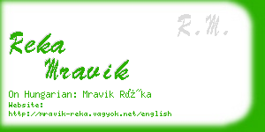 reka mravik business card